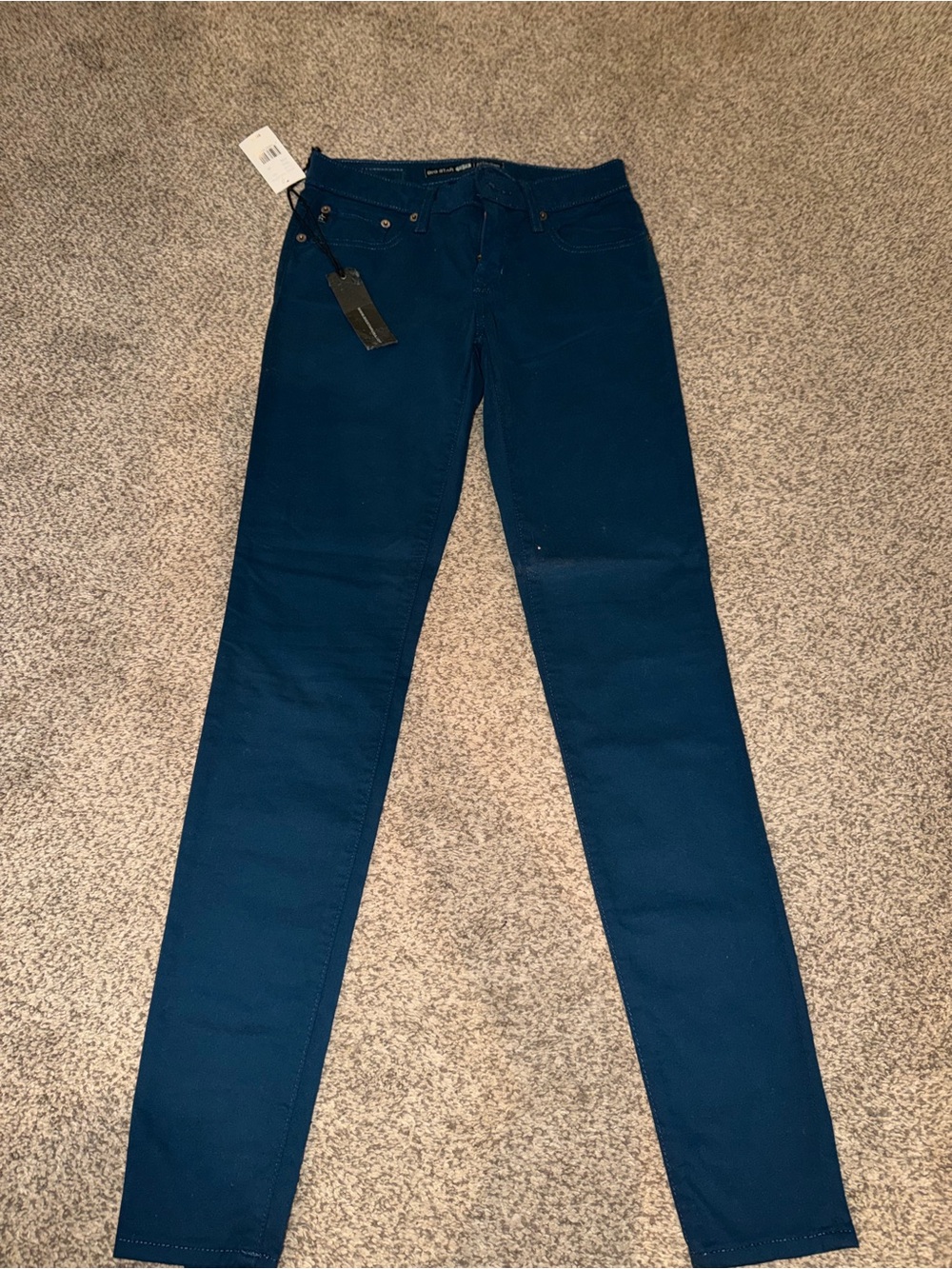 Big Star Alex Mid-Rise Teal Skinny Jeans